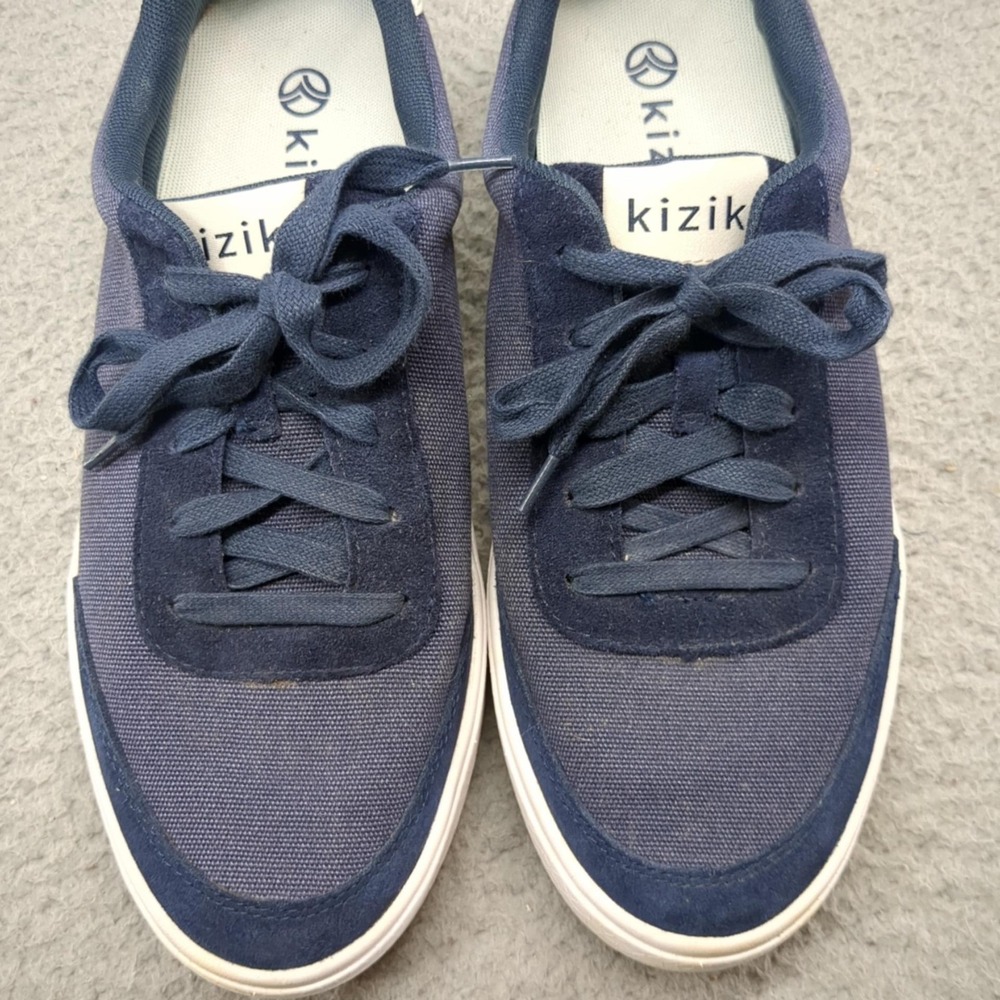 Kizik Shoes Mens Size 8.5 W Blue Canvas HandsFree Labs Sneakers Comfort Casual - Picture 14 of 16